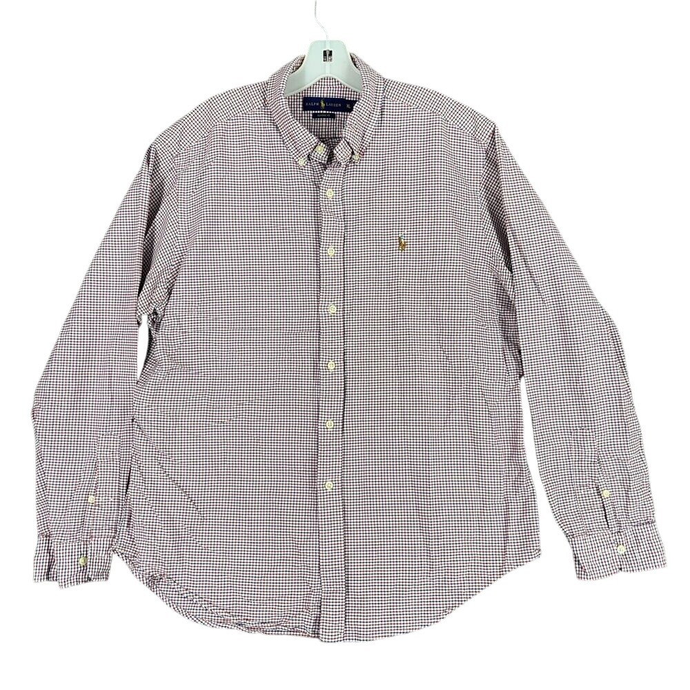 Ralph Lauren Button Front Shirt Men XL Classic Fit‎ Oxford Preppy Academia Ivy